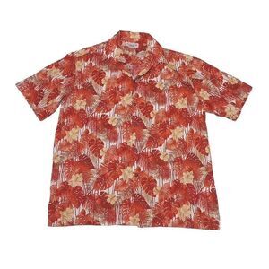 Pacific Legend Apparel Men's Large Hawaiian Shirt Button‎ Up Floral Short Sleeve
